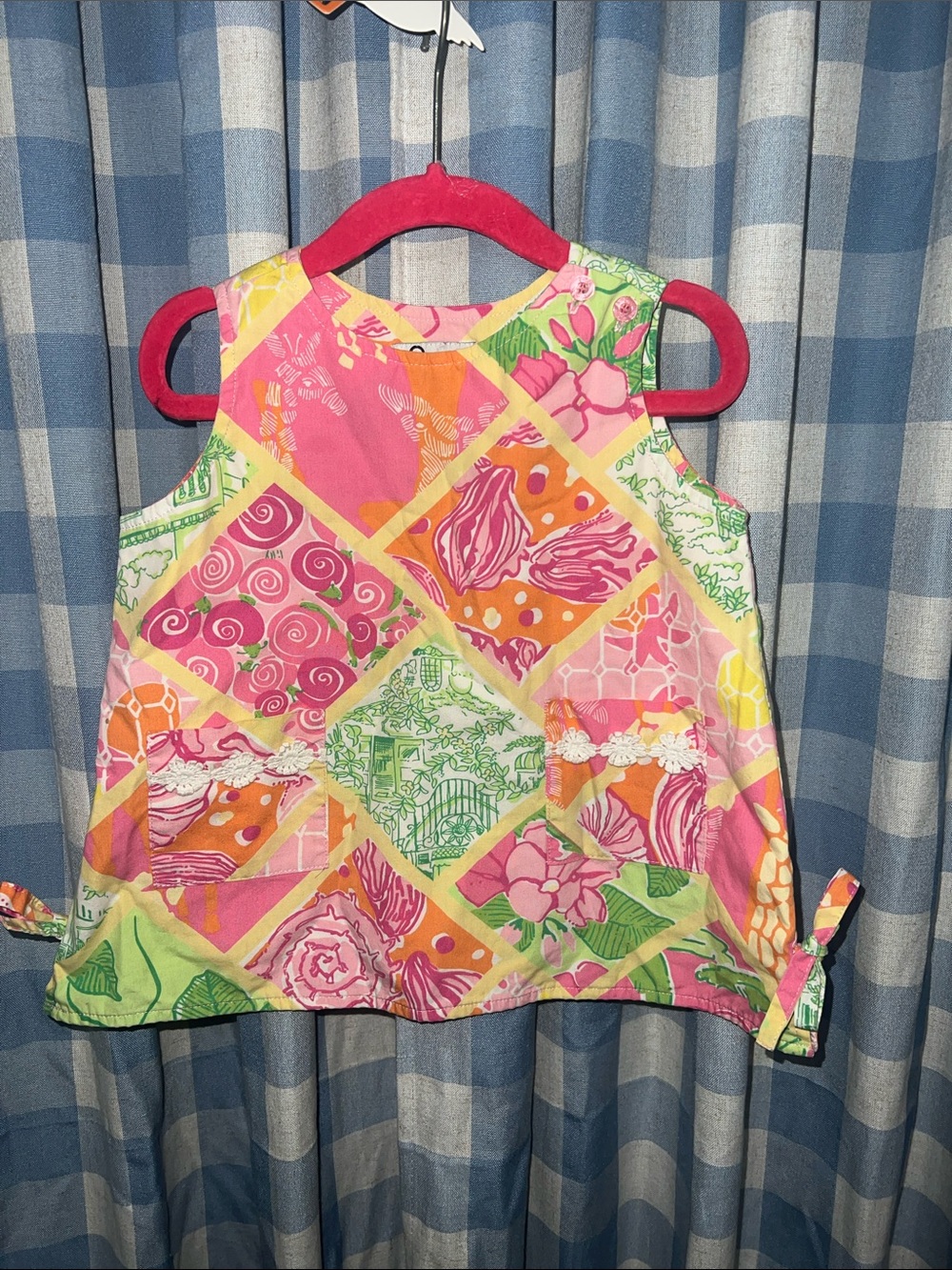 Lilly Pulitzer Girls' Patchwork Floral Tank - Pink, Green & Yellow